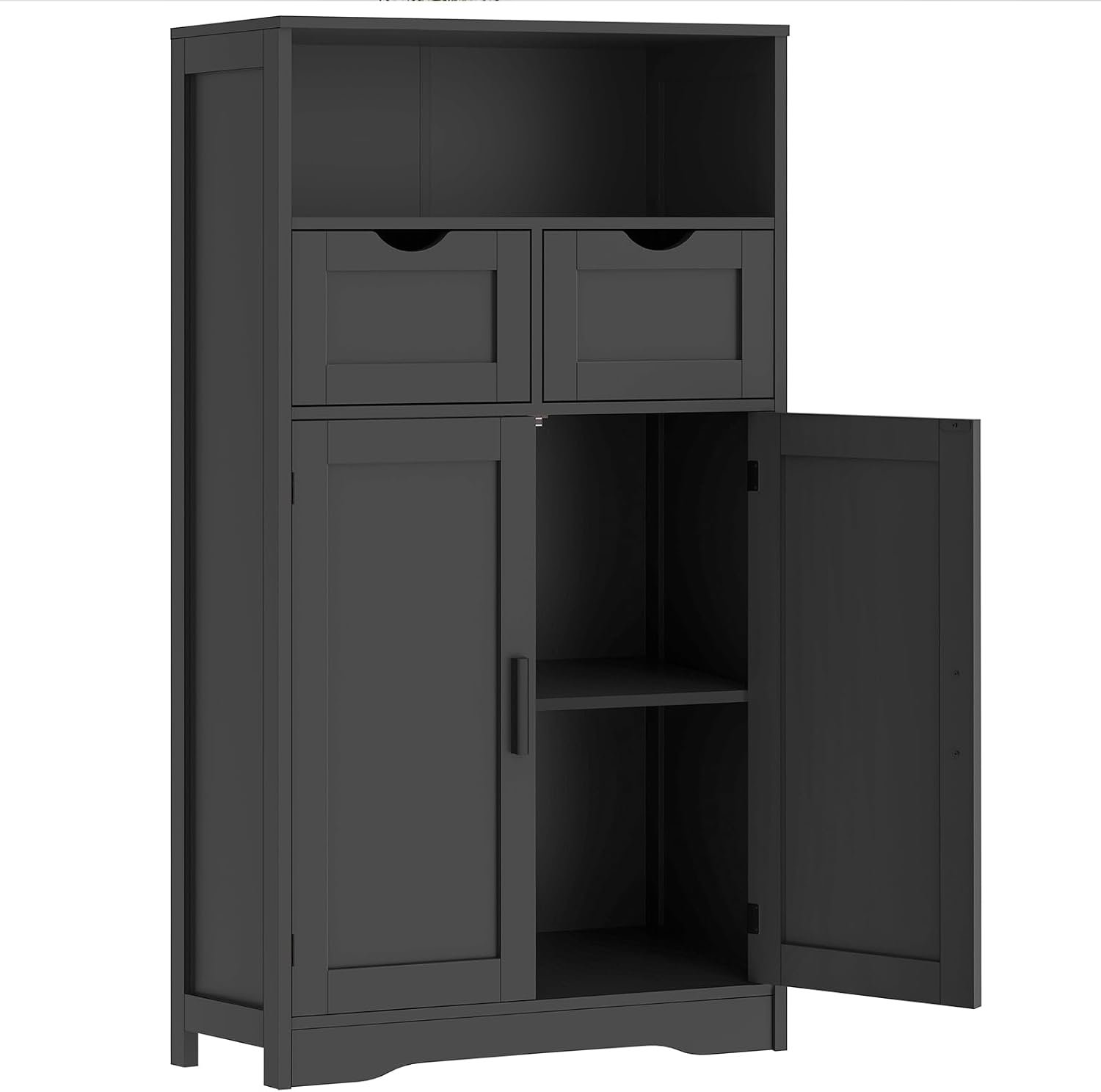 Storage Cabinet with Doors & Shelves, Kitchen Pantry Cabinet, Bathroom Cabinets for Living Room, Kitchen, Laundry, Black