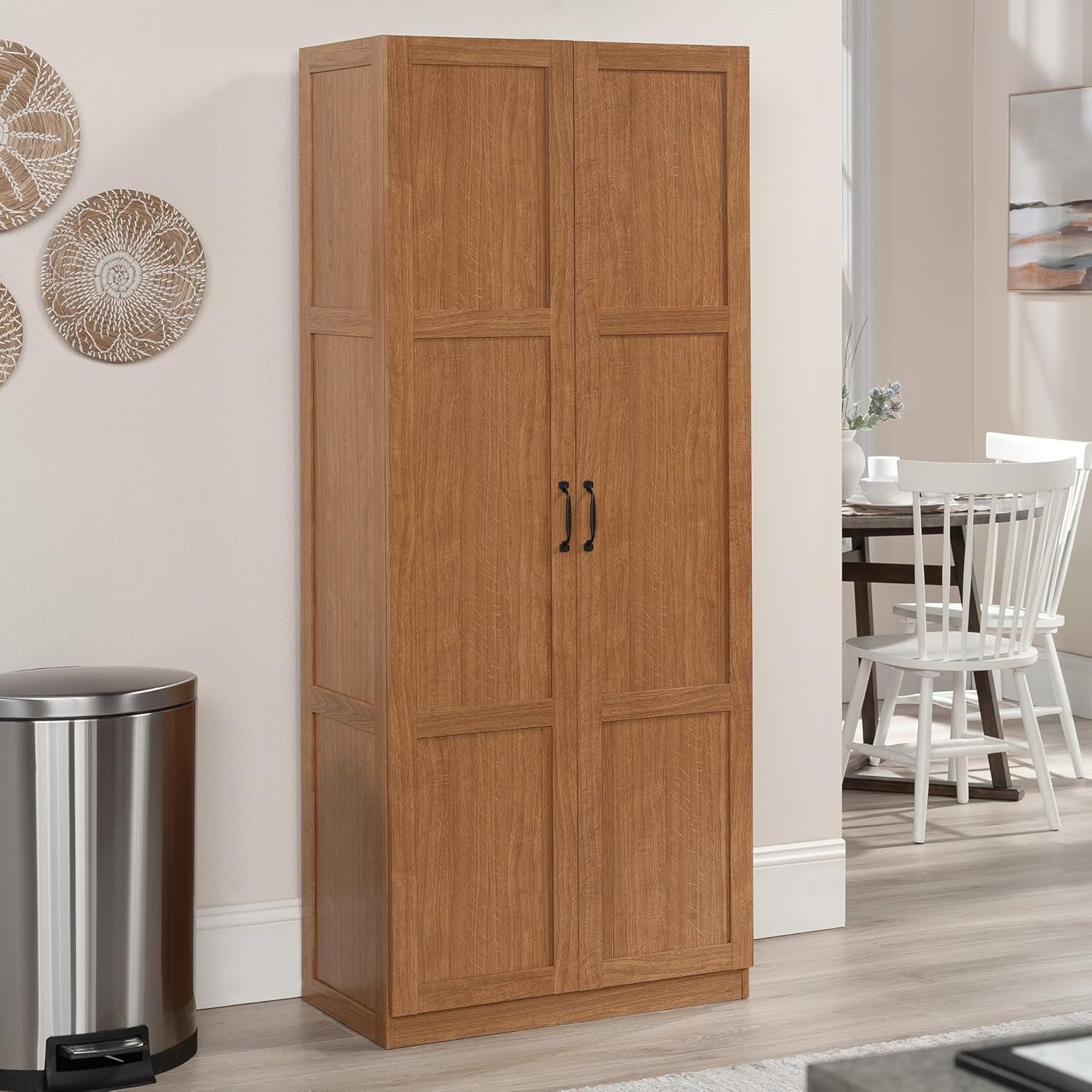 Select Storage Cabinet, Pantry Cabinet Kitchen Storage with Adjustable Shelves, Bathroom Storage Cabinet, in Highland Oak - Image 2